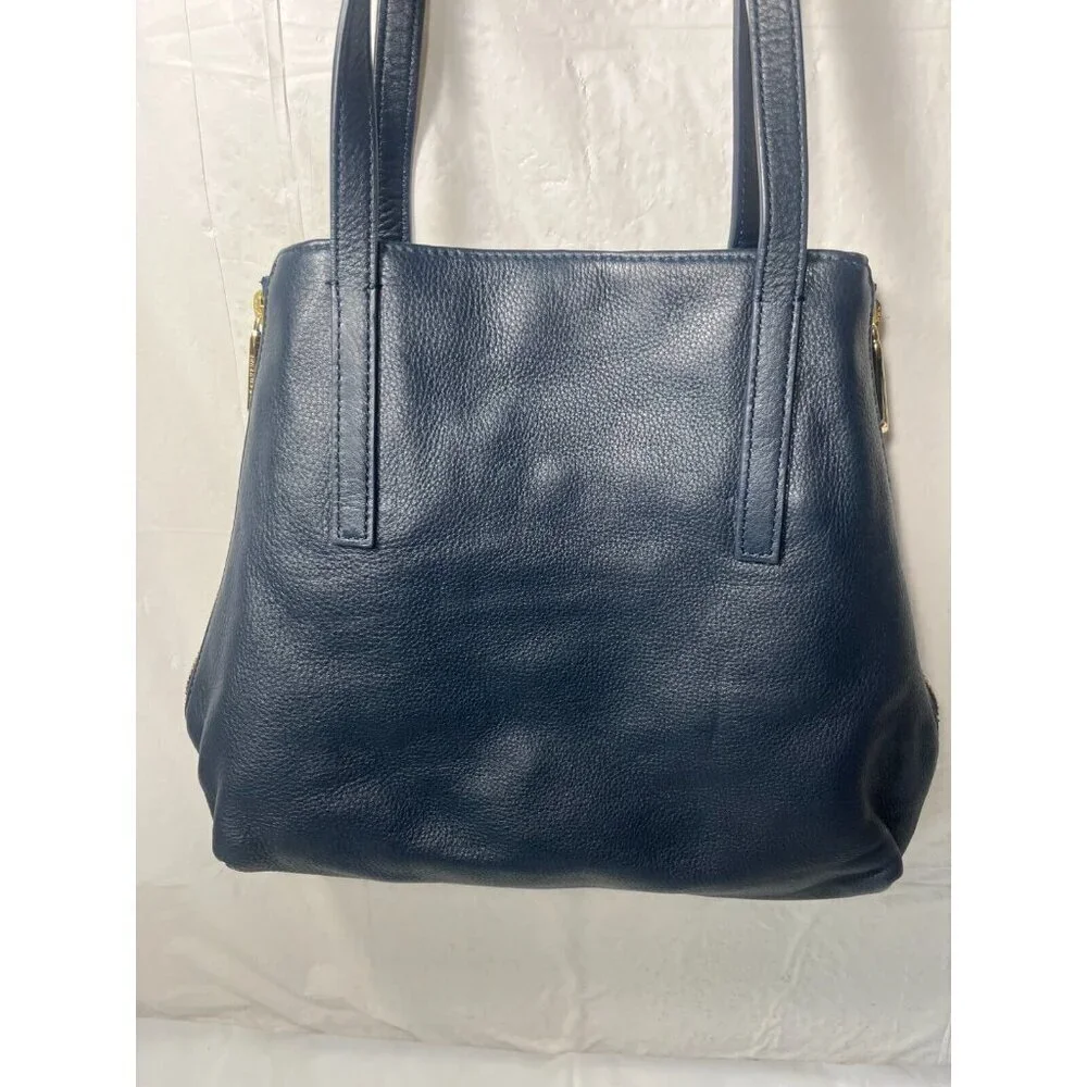 Juicy Couture Orange Grove Winged Tote navy leather new convertible